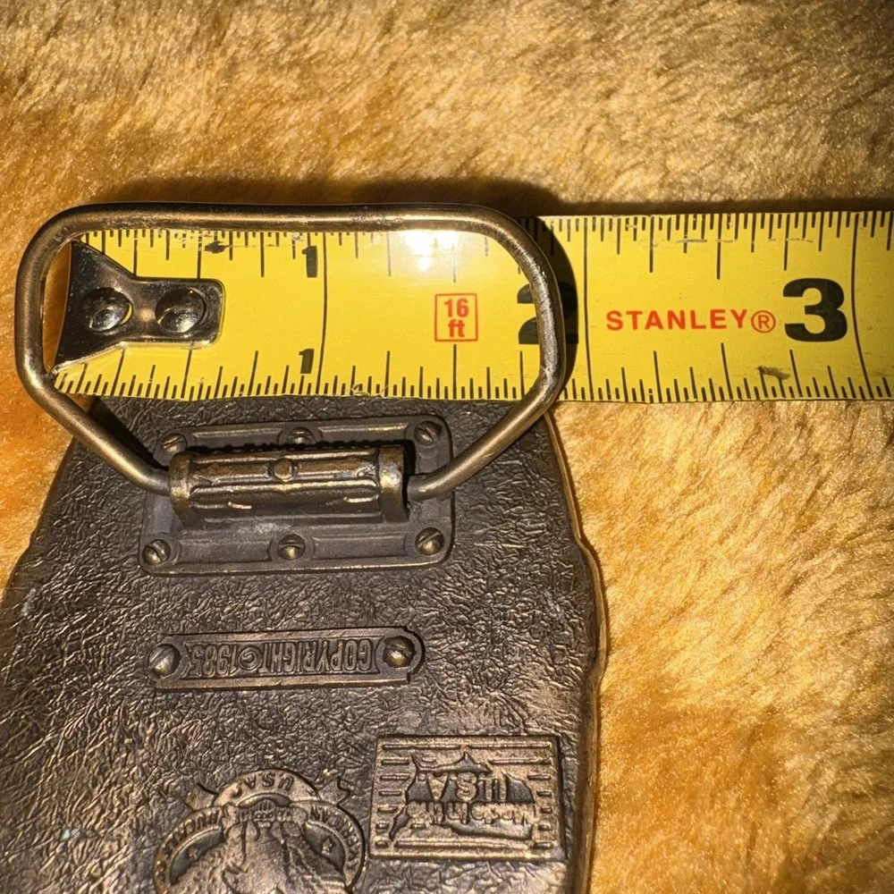 Vintage DAD Belt Buckle Blue Enamel Brass Tone Father's‎ Day Gift